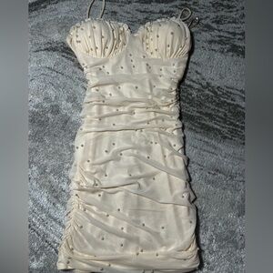Elegant Cream Dress with Embellishments